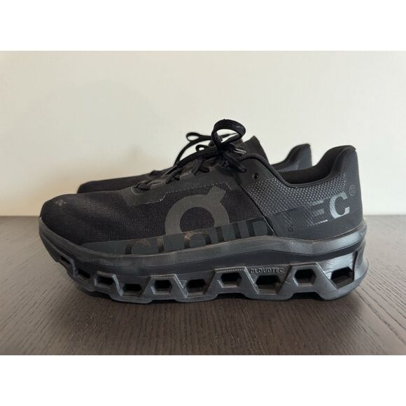 On Running Other - On Running Cloudmonster Mens Running Shoes All Black 10.5 Cloodtech Sneakers
